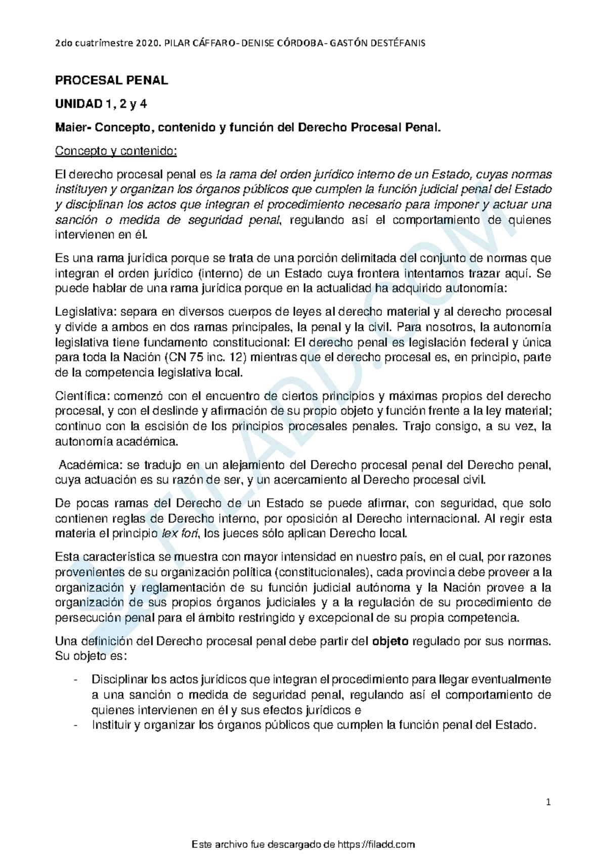 Resumen de Derecho Procesal Penal - Unidad 1 y 2 (DP-101) - Studocu