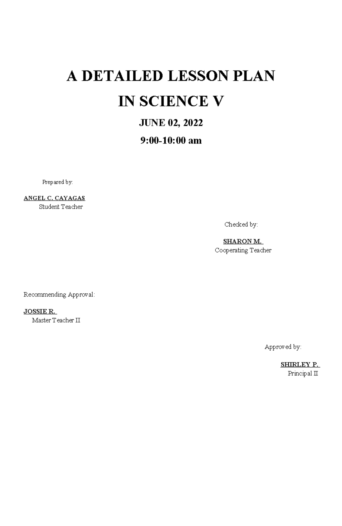 Detailed Lesson Plan on Phases of the Moon - Sci V (DLP) - Studocu