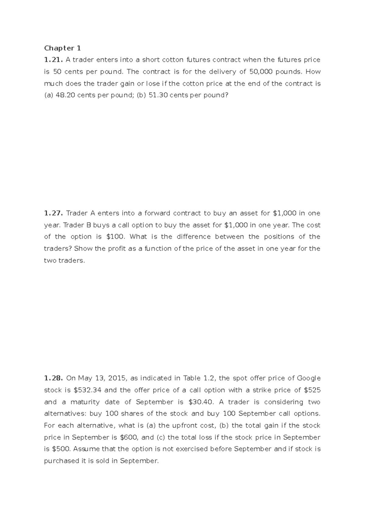 FIN 101: Final Exam Review - Key Concepts in Futures & Options - Studocu
