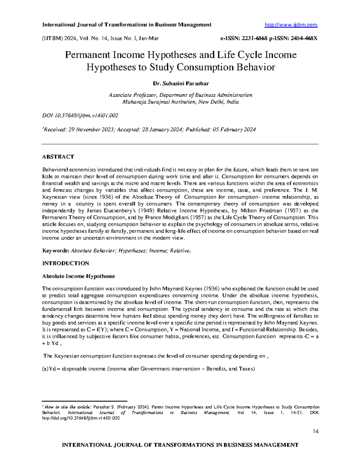 Permanent and Life Cycle Income Hypotheses: Insights on Consumption ...