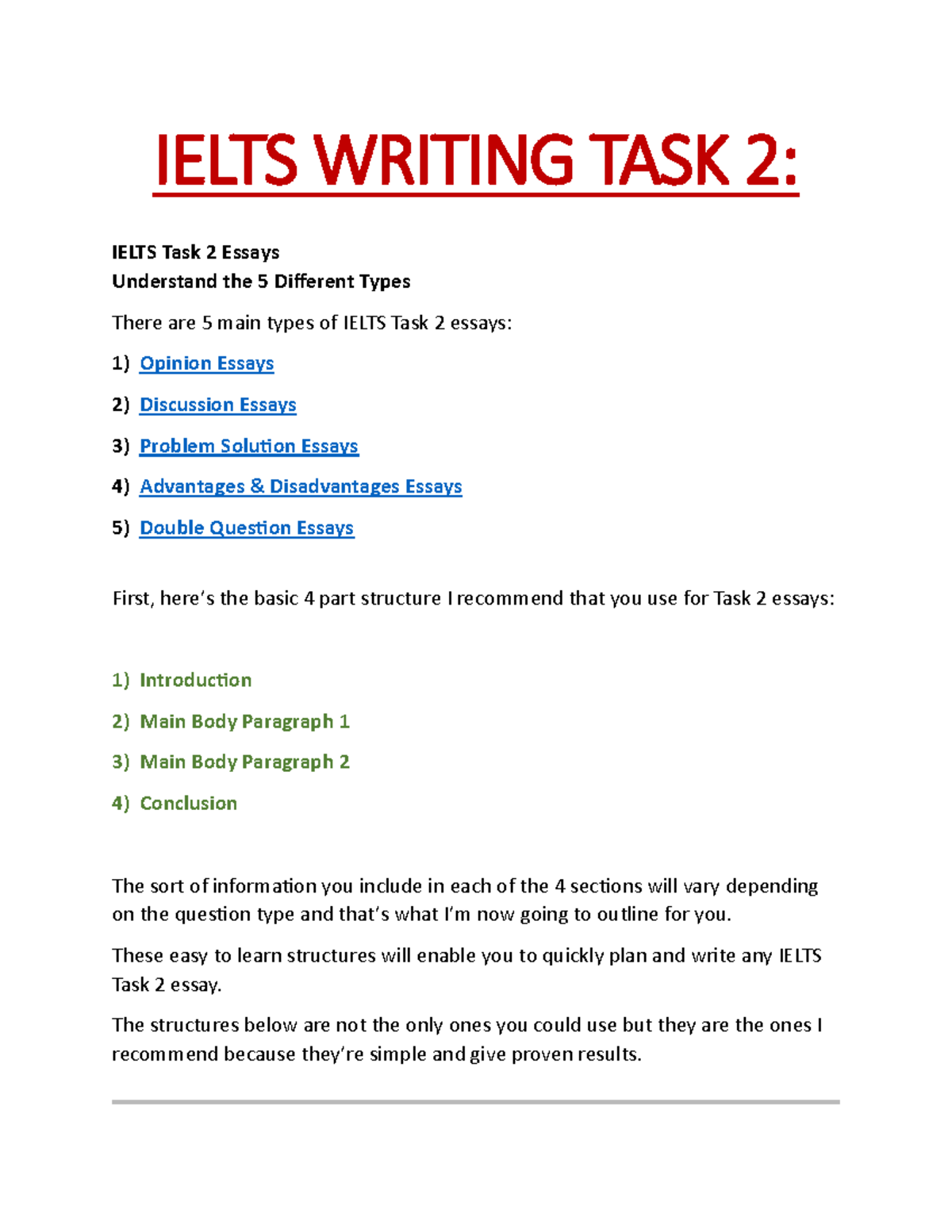 IELTS Writing Task 2: Strategies for High-Scoring Essays - Studocu
