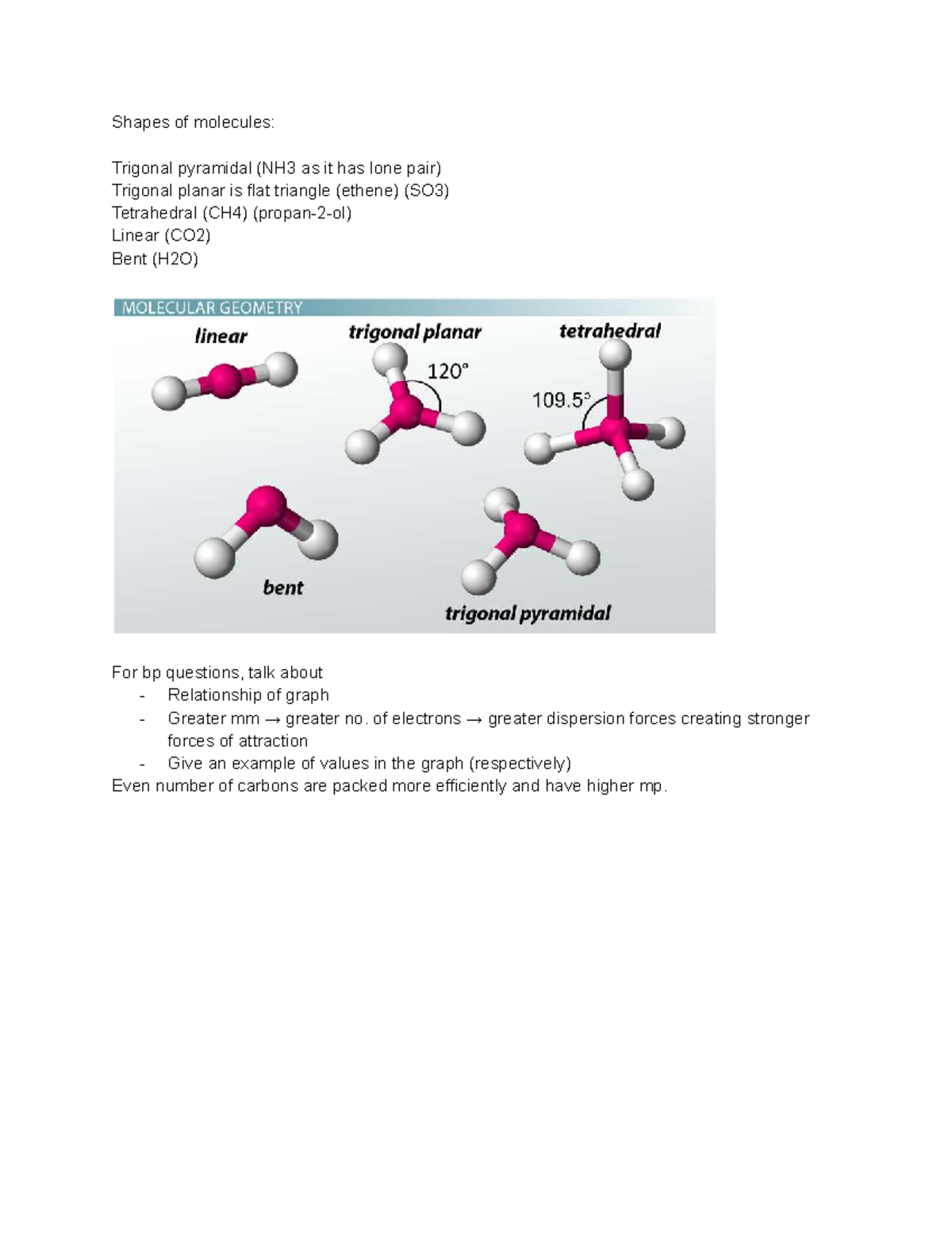 Chemistry Module 7 Organic Chemistry - Shapes of molecules: Trigonal ...