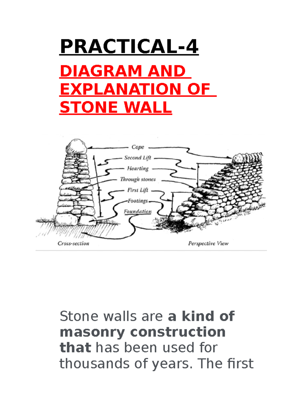 Watershade AND ITS Diagram AND Explanation OF Stone WALL - PRACTICAL ...
