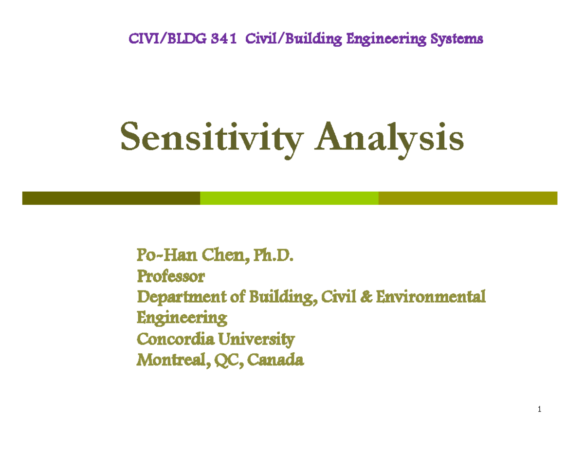 341 Engineering Systems CES Sensitivity Analysis: Masonry Examples ...