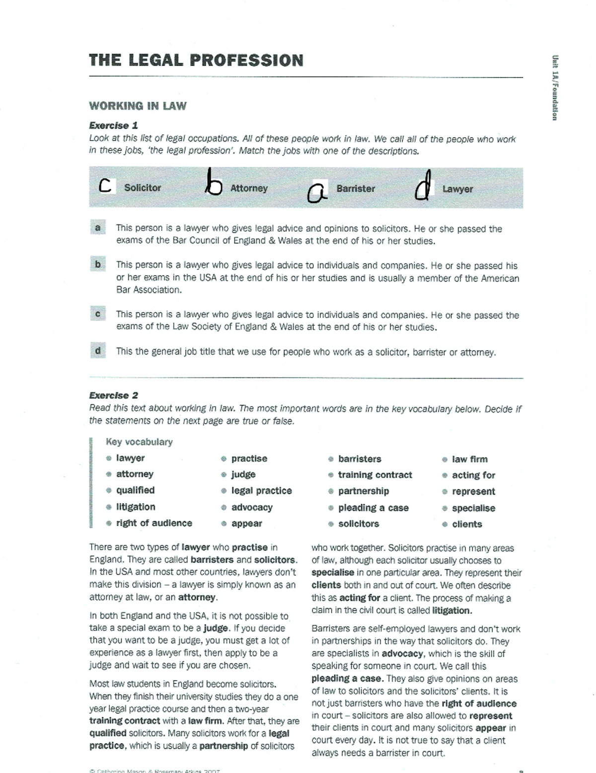 Unit 1: Lawyer's Notes and Key Concepts - Study Guide - Studocu
