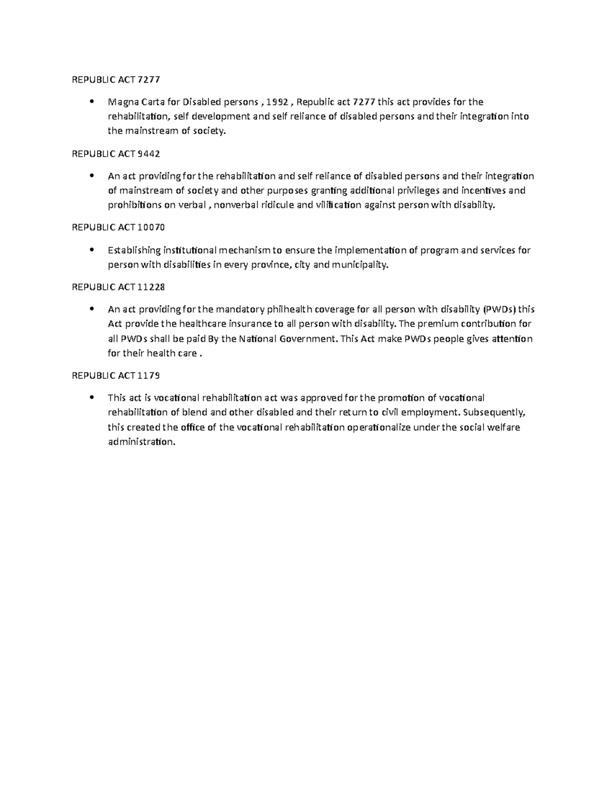 Republic ACT Chris -1 - Very useful - REPUBLIC ACT 7277 Magna Carta for ...