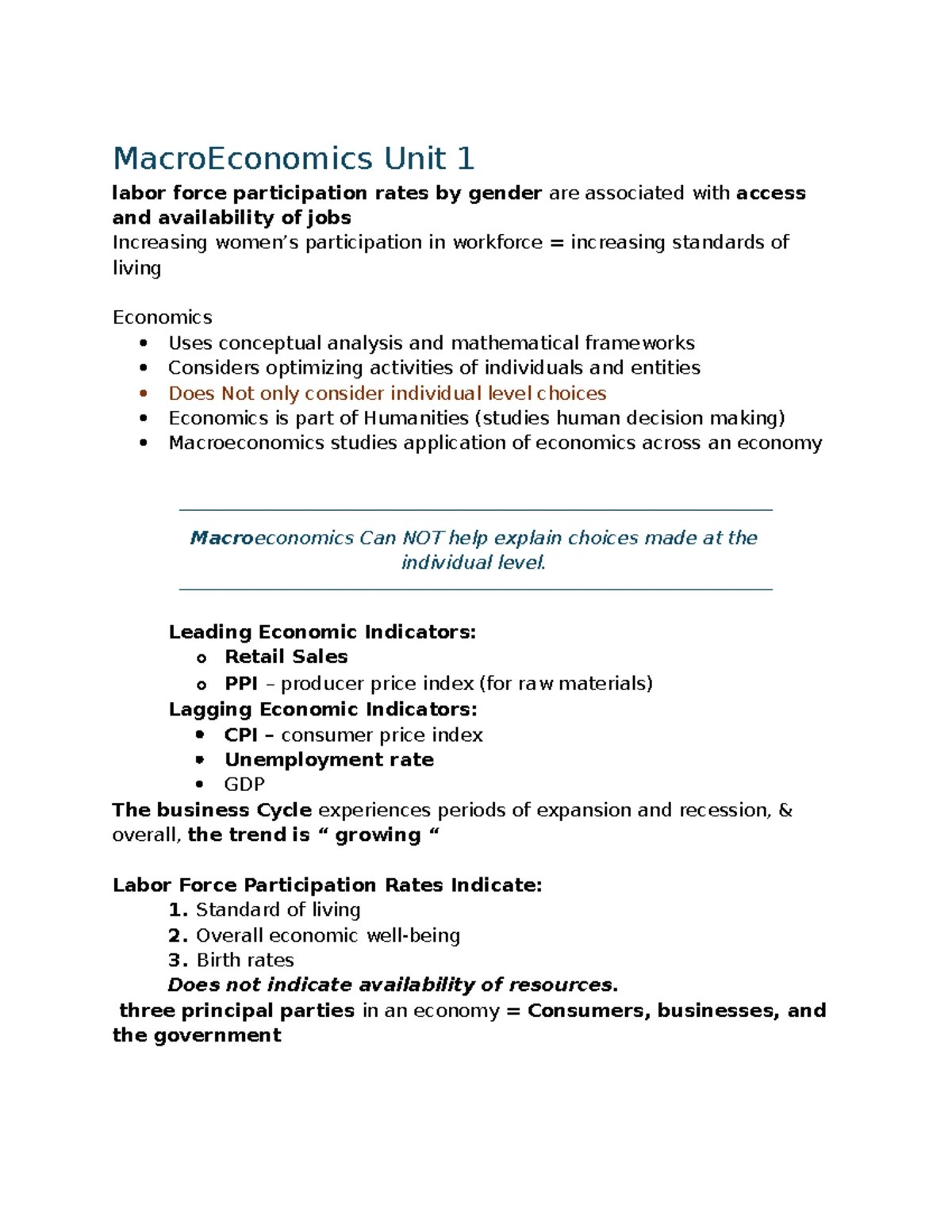 Macroeconomics Unit 2: Key Formulas and Concepts Overview - Studocu