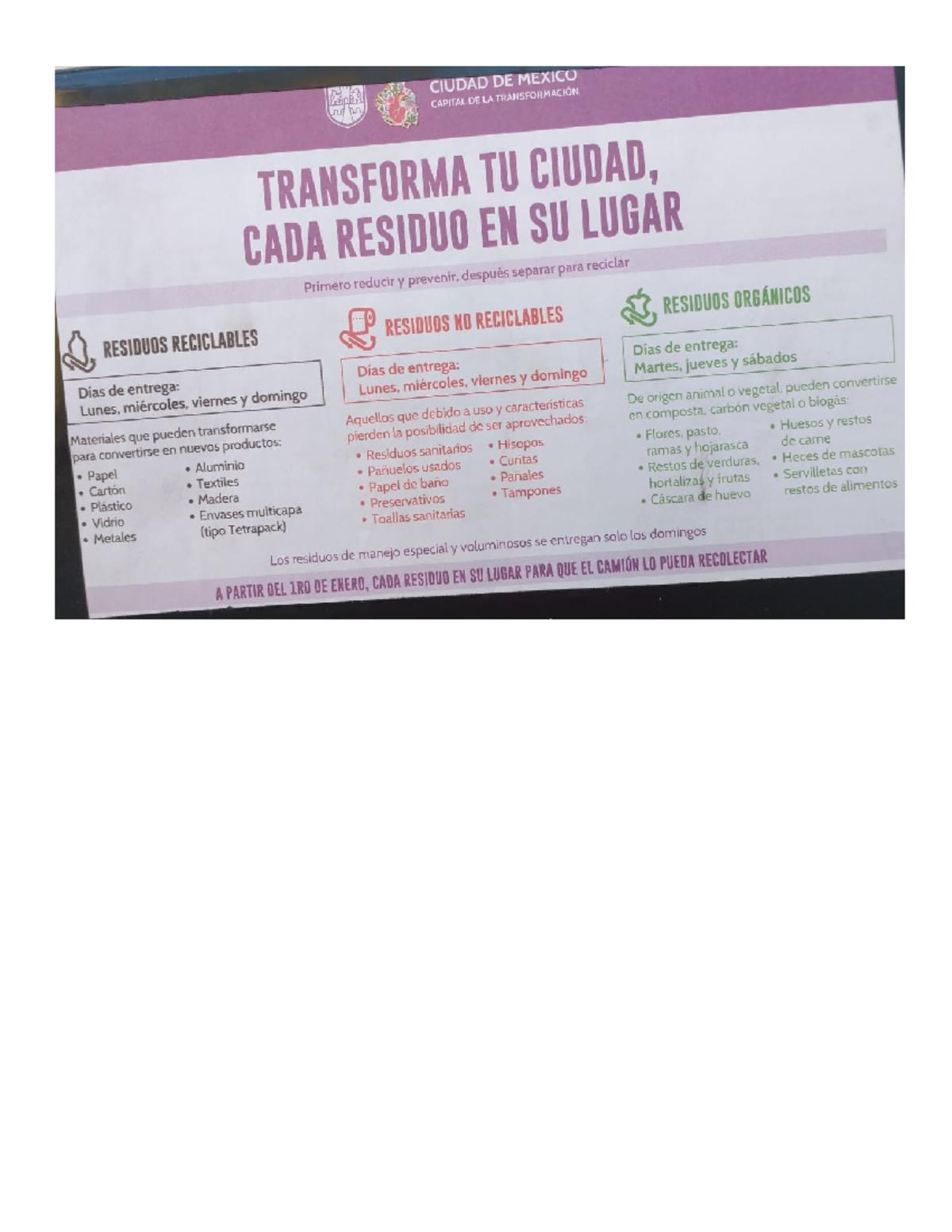 CIUDAD DE MEXICO: GESTIÓN DE RESIDUOS Y RECICLAJE - Studocu
