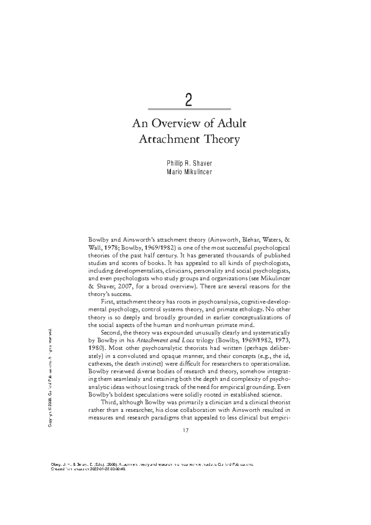 Understanding the Attachment Behavioral System: Overview and ...