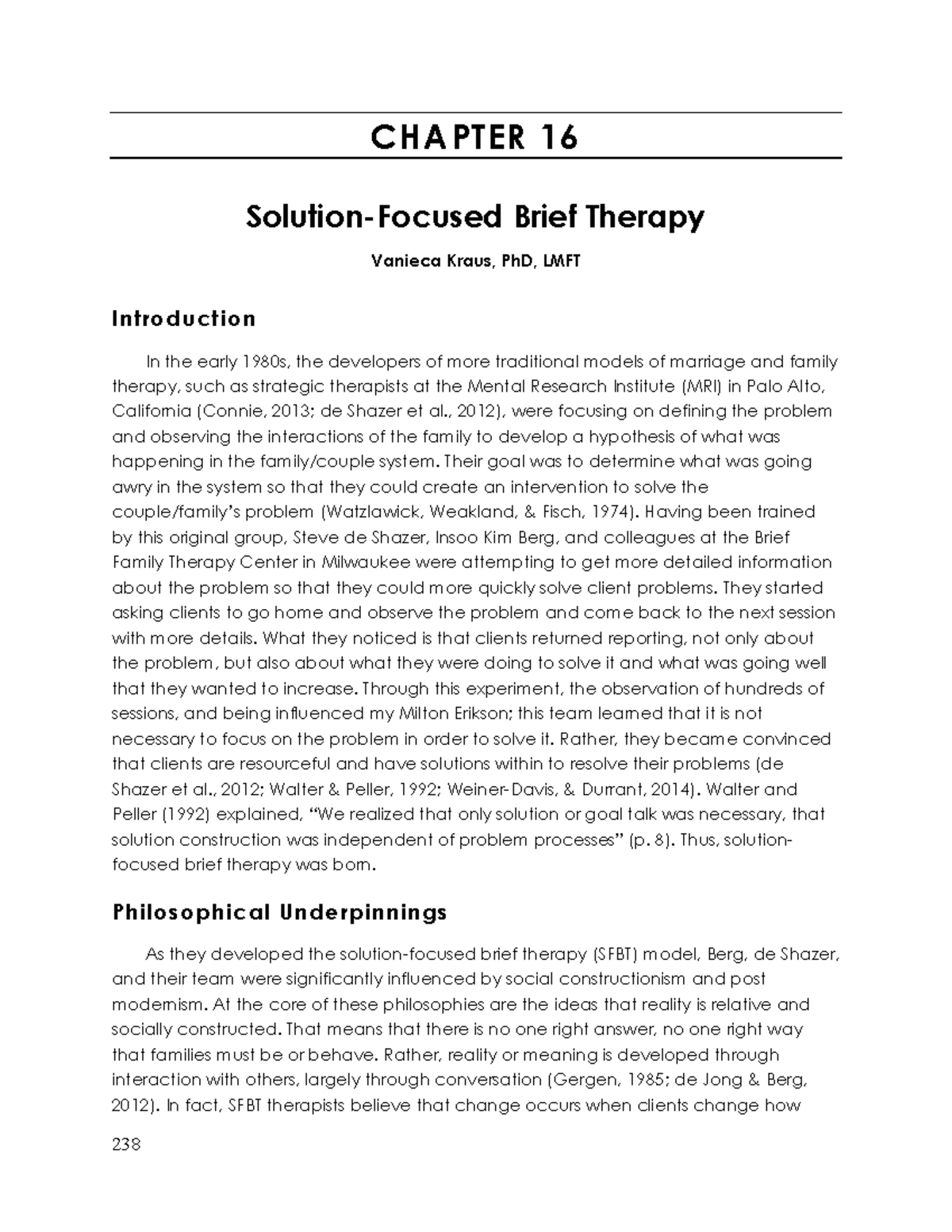 SFBT: Exploring Solution-Focused Brief Therapy for Change - Studocu