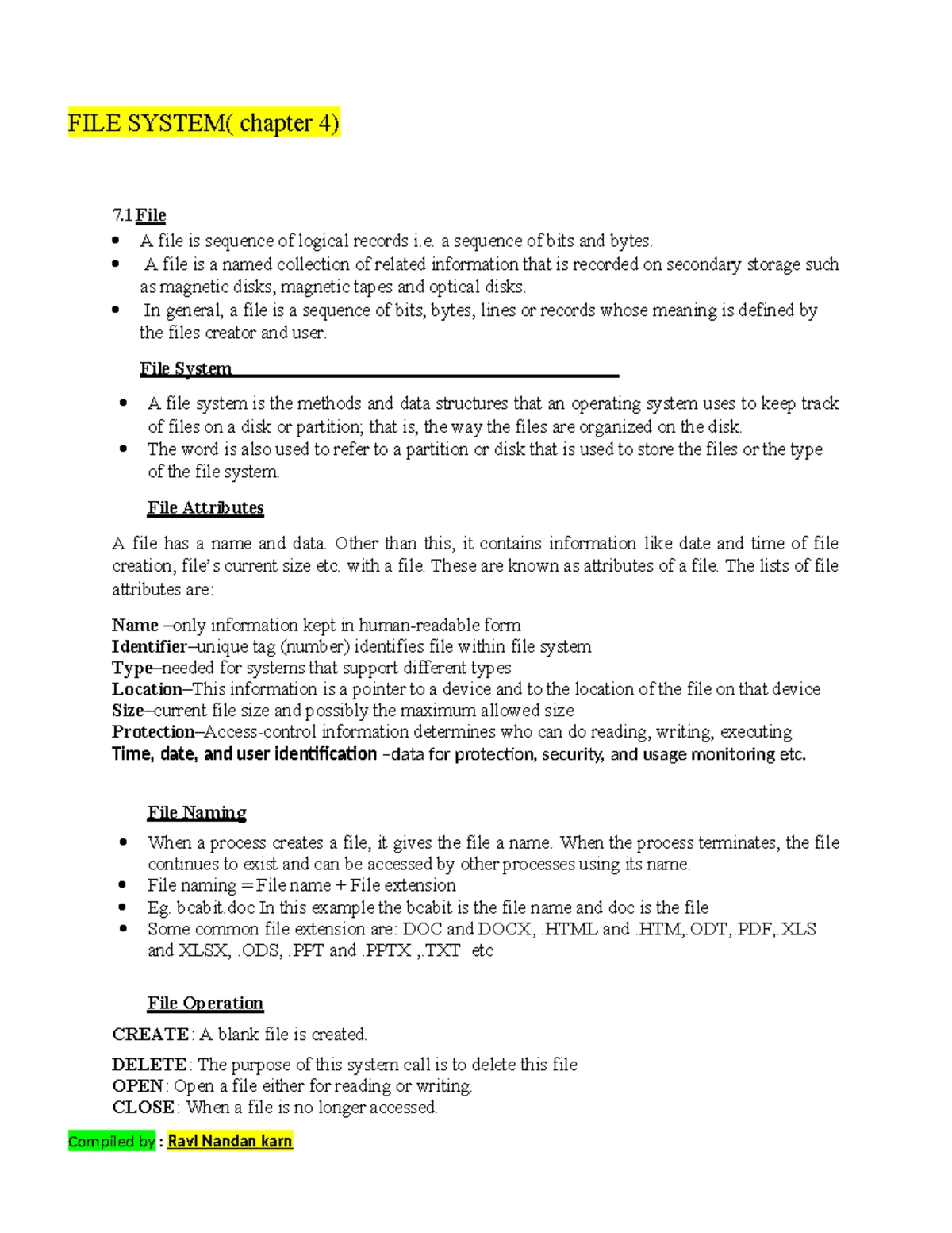 Operating Systems Notes: Chapter 2 - Process Management Overview - Studocu