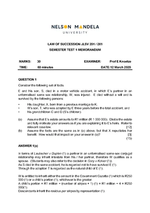 2025 Law of Succession: Chapter 1 Worksheet & Objectives - Studocu