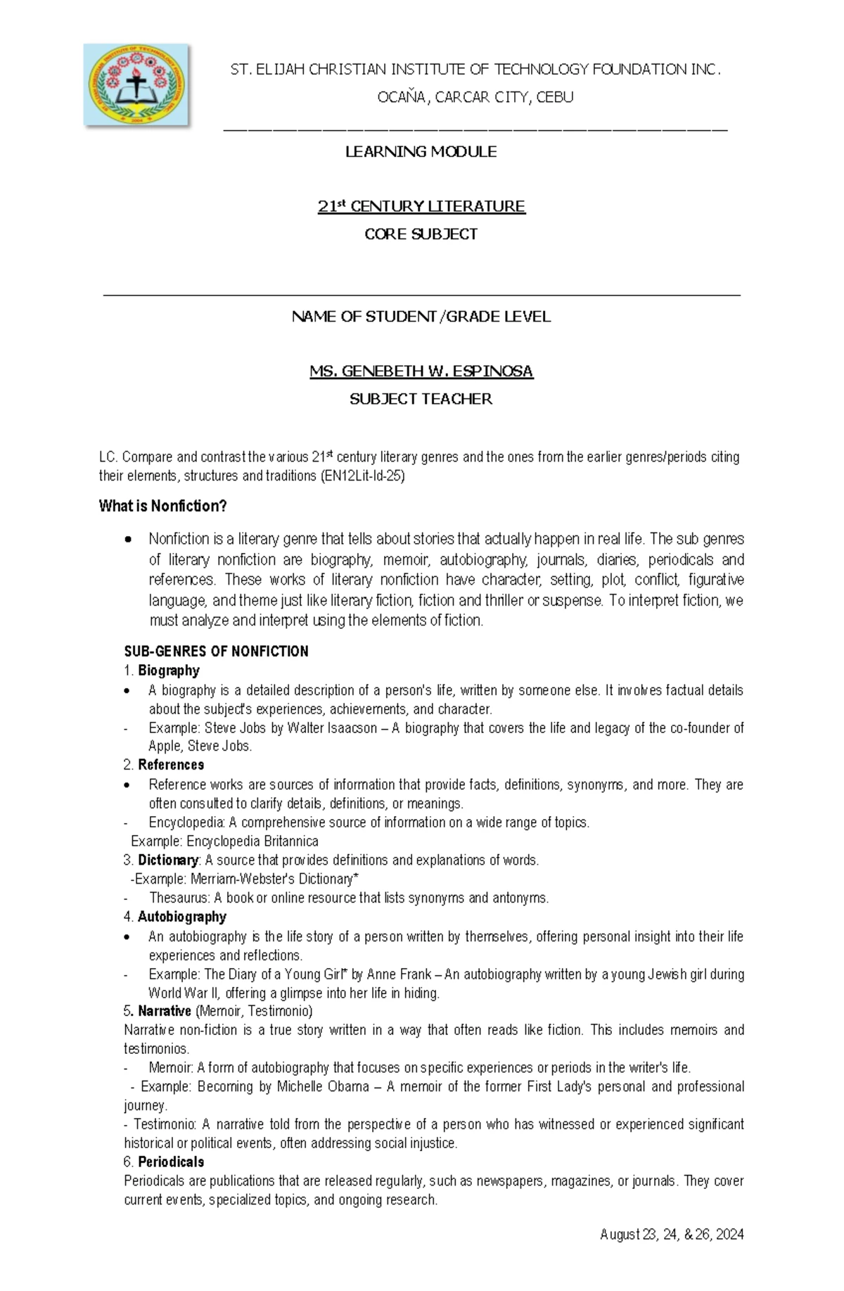 Senior High School SHS Parent/Guardian Immersion Consent Form 2024 ...