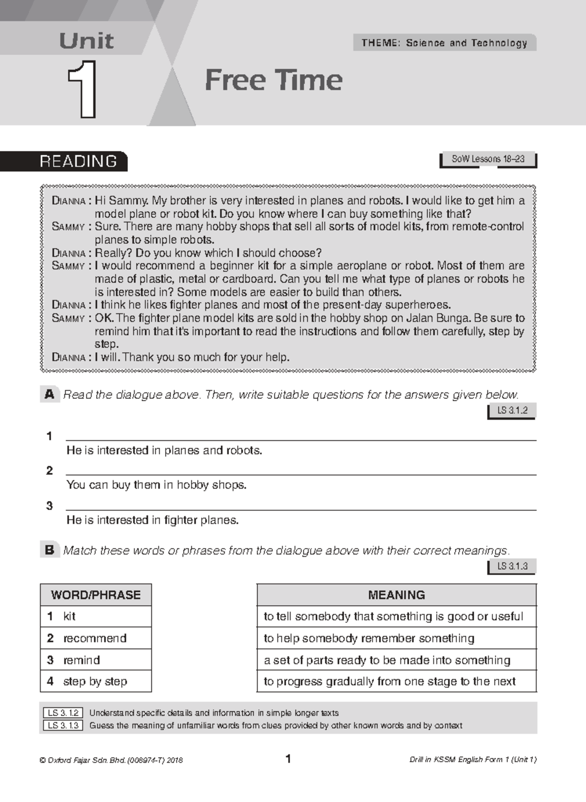 Form 1 English Unit 1: Science & Technology Reading & Writing ...