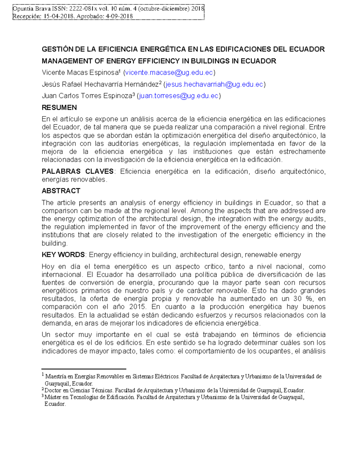 Gestión de la Eficiencia Energética en Edificaciones en Ecuador - GEE ...