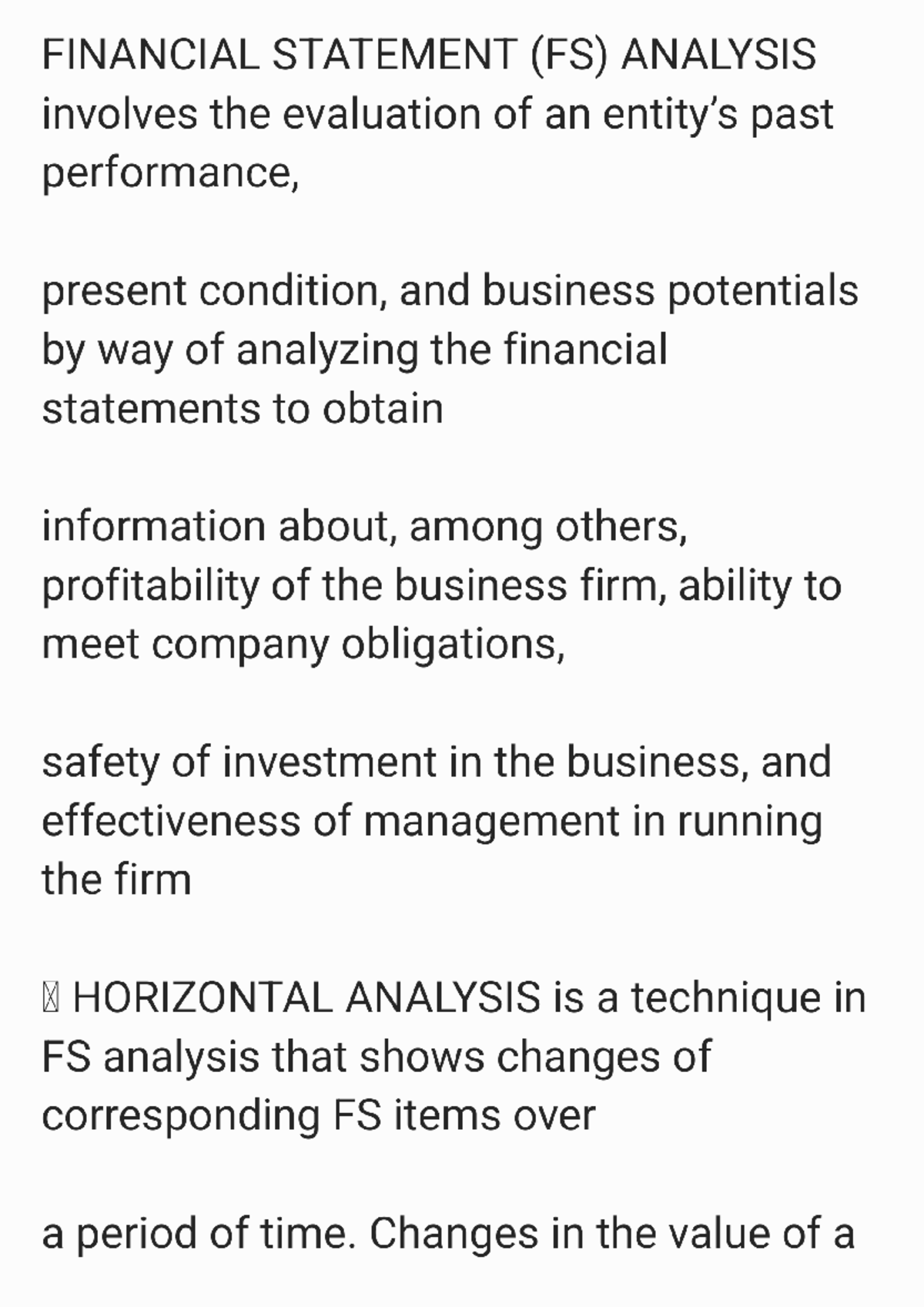 FIN 101: Financial Statement Analysis Overview and Techniques - Studocu