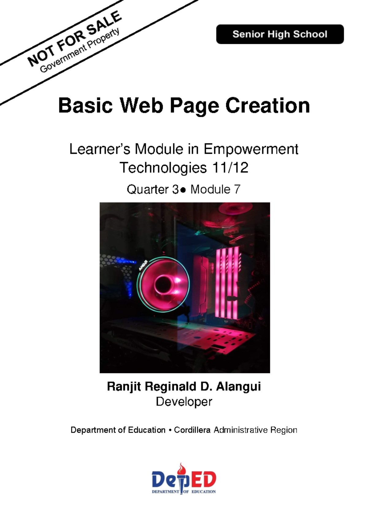 Etech 12 Q3 Mod 7: Basic Webpage Creation Learner's Module - Studocu