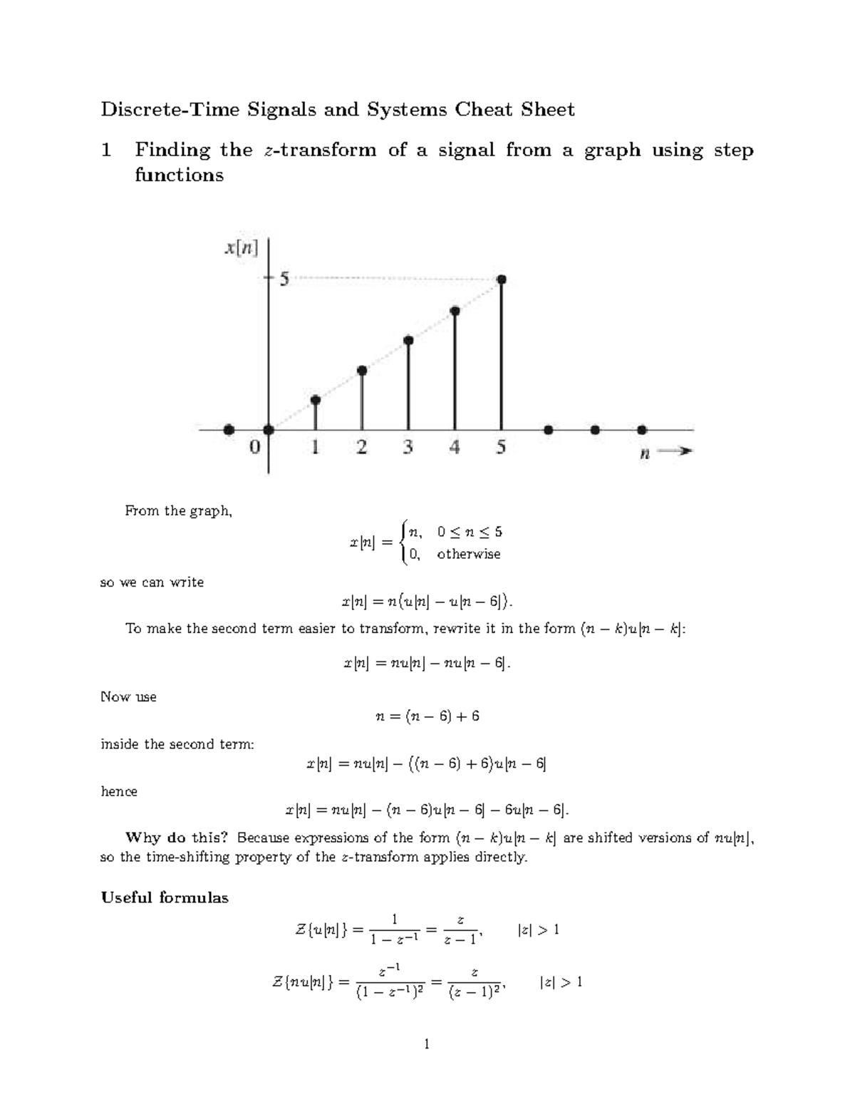 ECSE 206 Signals and Systems Cheat Sheet: Key Concepts & Formulas - Studocu