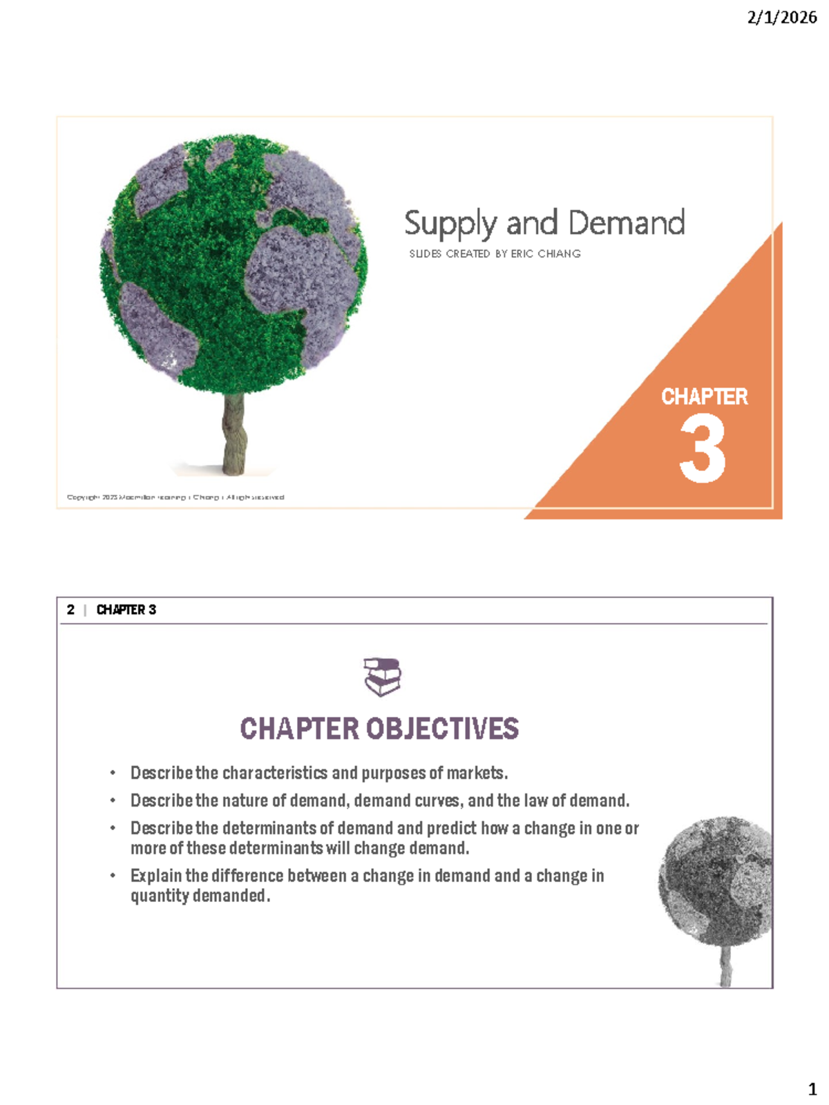 ECO101 Chapter 3: Supply and Demand Lecture Notes - Studocu