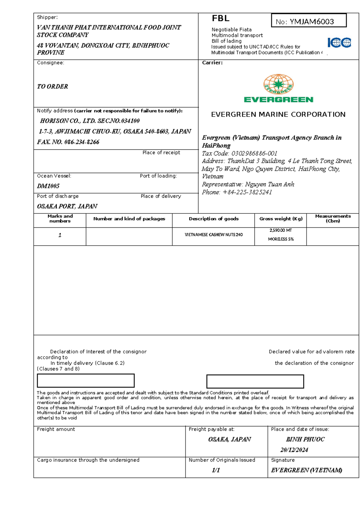 BL hoàn thiện: Hướng dẫn lập Bill of Lading cho Vận tải Đa Modal - Studocu