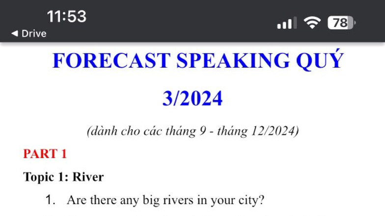 IELTS Speaking Forecast: Topics for Part 1 Discussion - Studocu