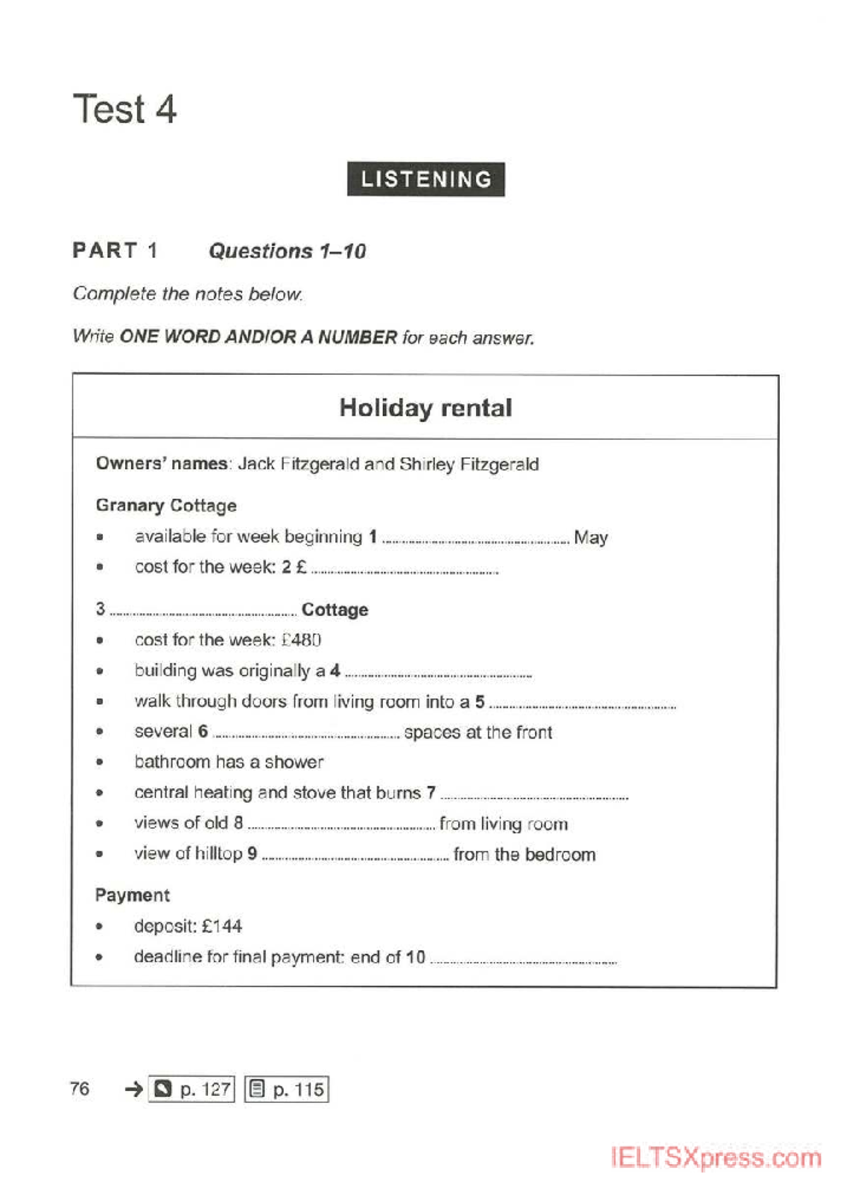 Listening MOCK TEST 4 - IELTS Practice Questions - Studocu