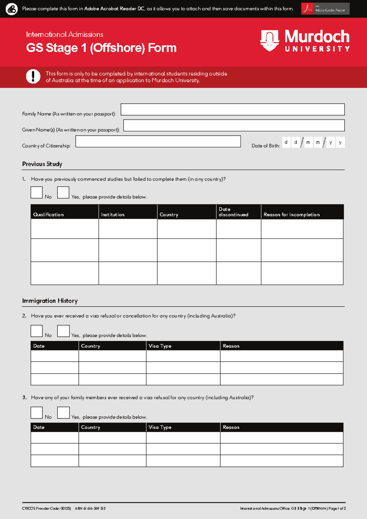 International Admissions GS Stage 1 (Offshore) Form Guide - Studocu