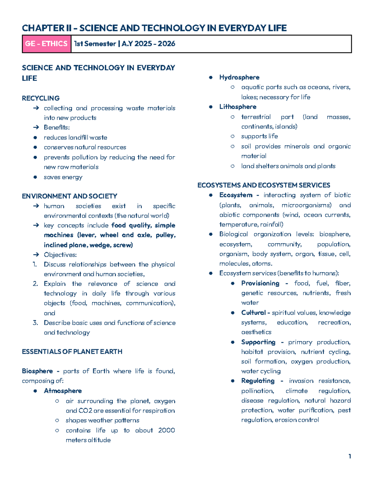 STS 1st Sem A.Y. 2025-2026: Chapter 2 - Science & Tech in Daily Life ...