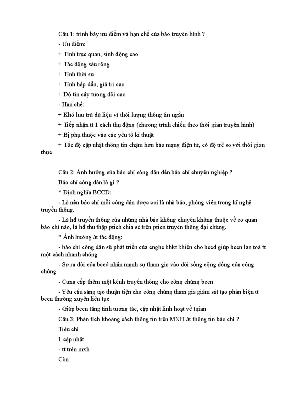 Cương nhập môn các loại hình báo chí: Ưu điểm, hạn chế và ảnh hưởng ...