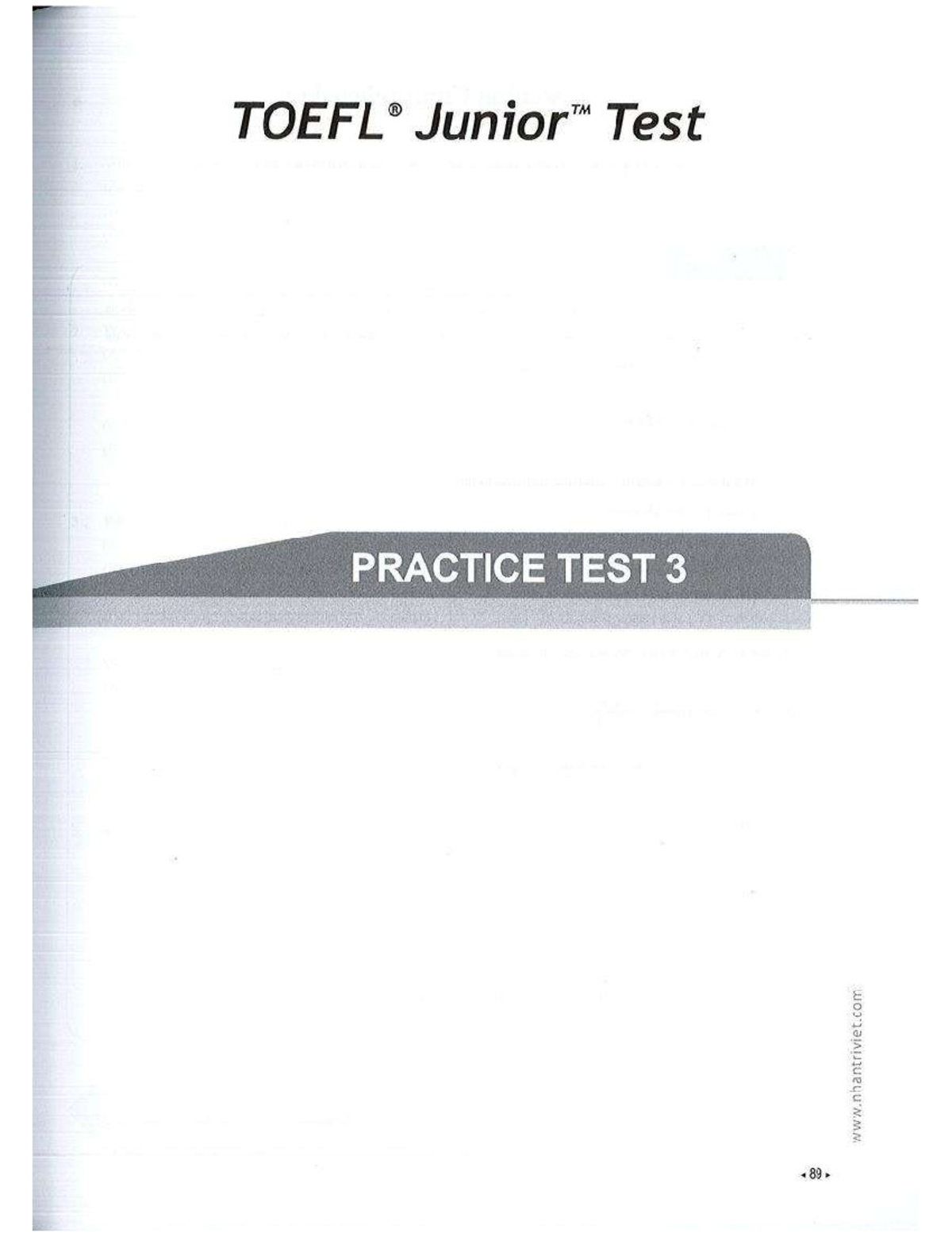 Listening Comprehension Practice Test 3 - TOEFL Junior - Studocu