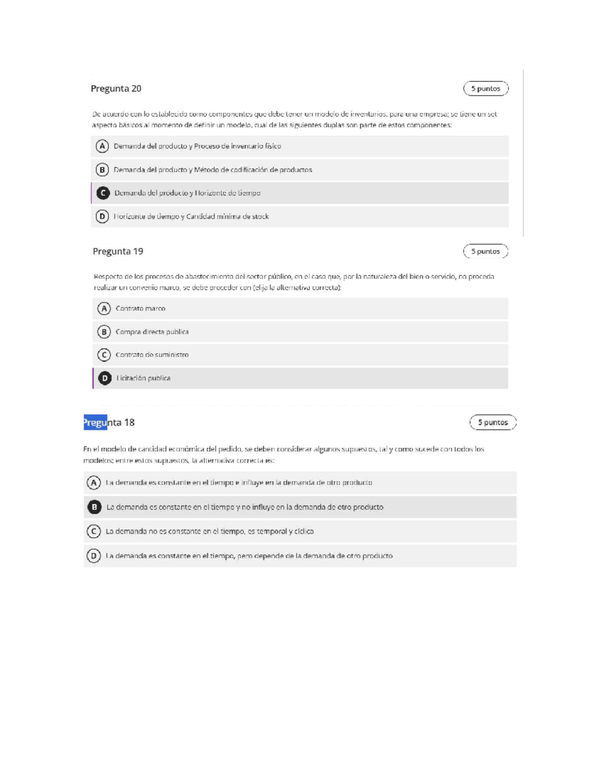 Examen Final Control de Inventario - Preguntas y Respuestas - Studocu