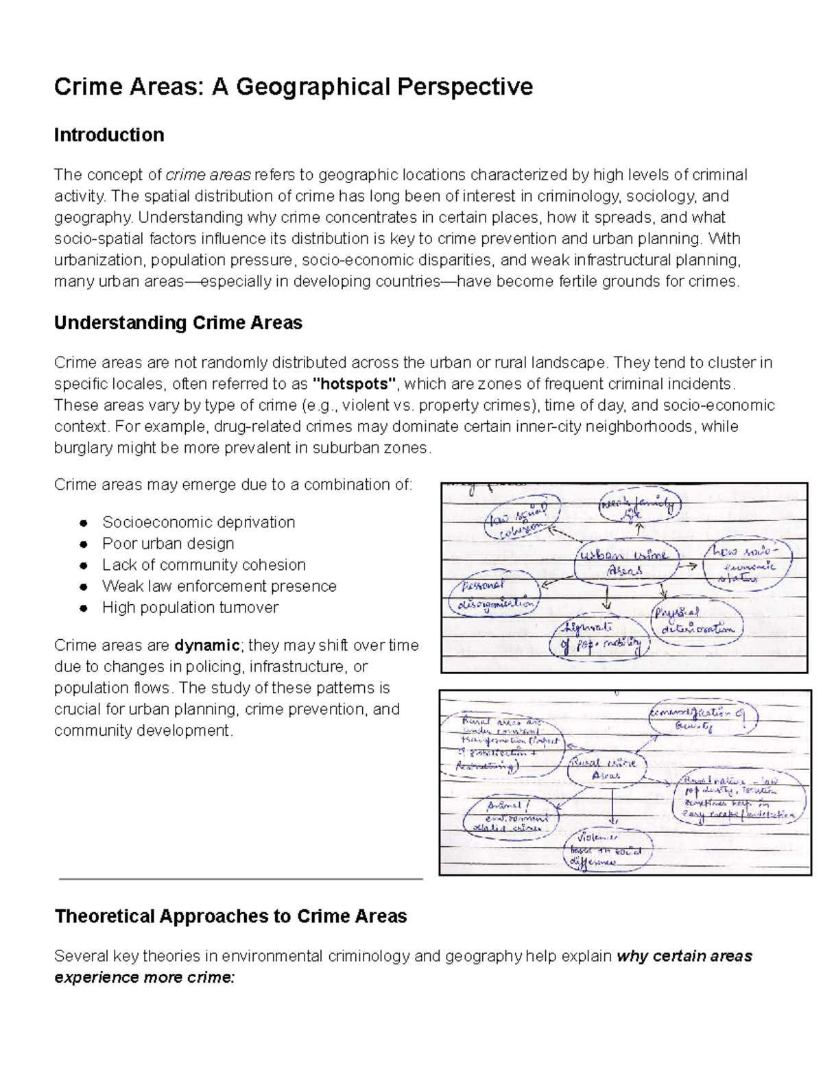 Crime Areas: A Geographical Perspective on Urban Crime Patterns - Studocu