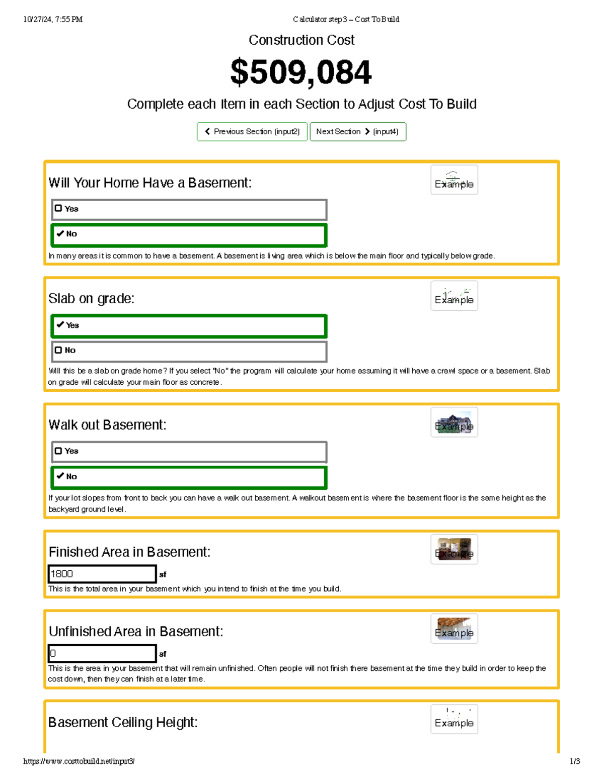 Calculator Step 3 – Estimating Basement Costs for Home Building - Studocu