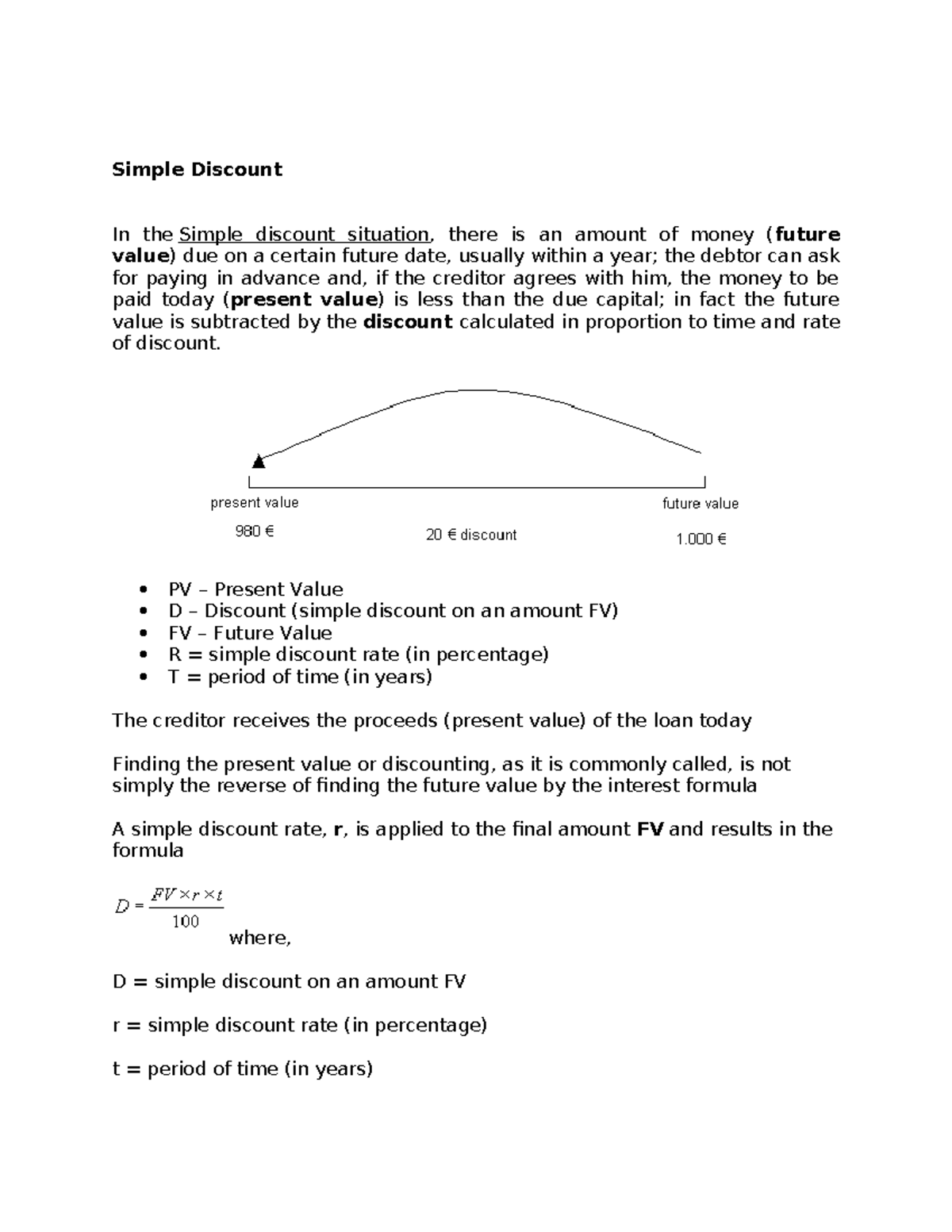 Simple Discount - Lecture Notes (Financial Concepts) - Studocu