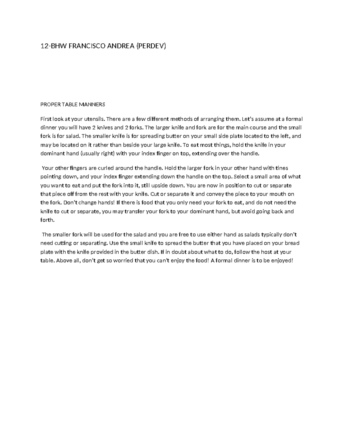 Proper Table Manners Guide (MA-WPS Office) - Studocu