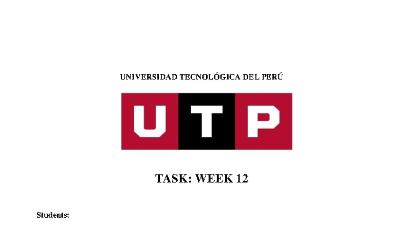 UTP Task: Week 12 - Tarea de Inglés - Studocu