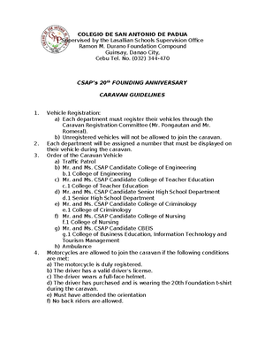 Booth Guidelines - COLEGIO DE SAN ANTONIO DE PADUA Supervised by the ...
