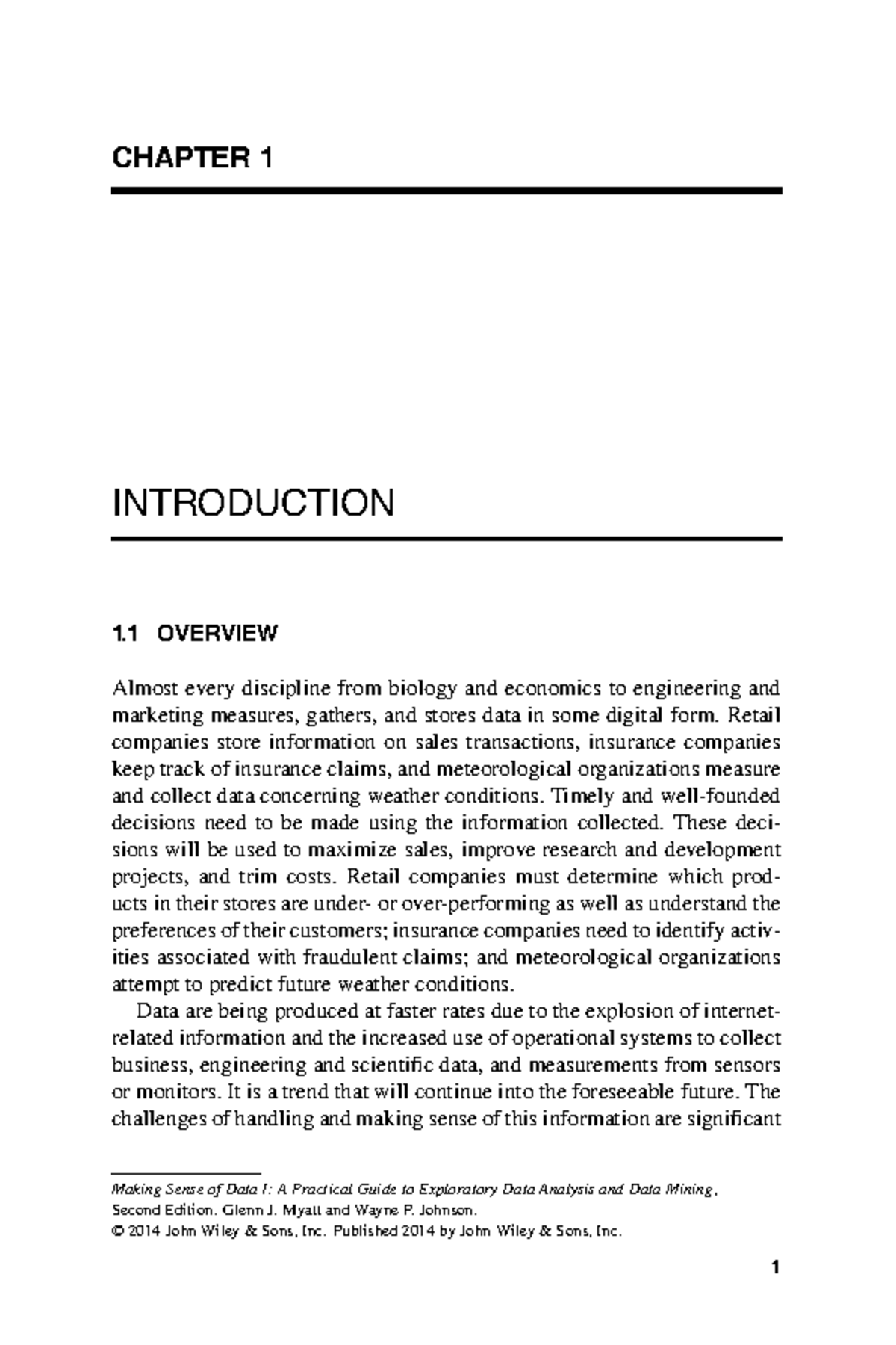 UNIT1 - Chapter 1: Introduction to Data Analysis and Mining - Studocu