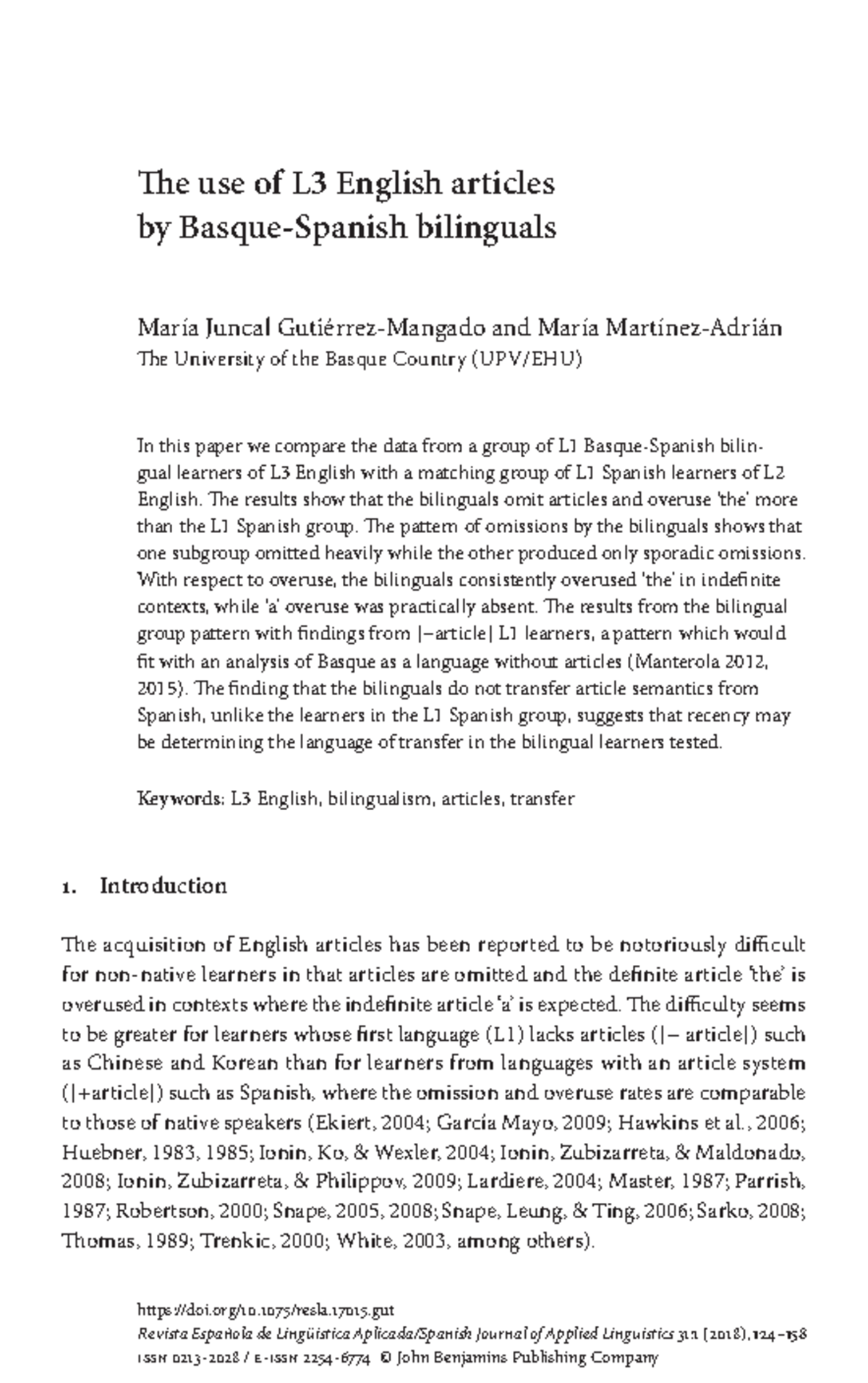 6323329 1553663293 2991674821619 - The use of L3 English articles by ...