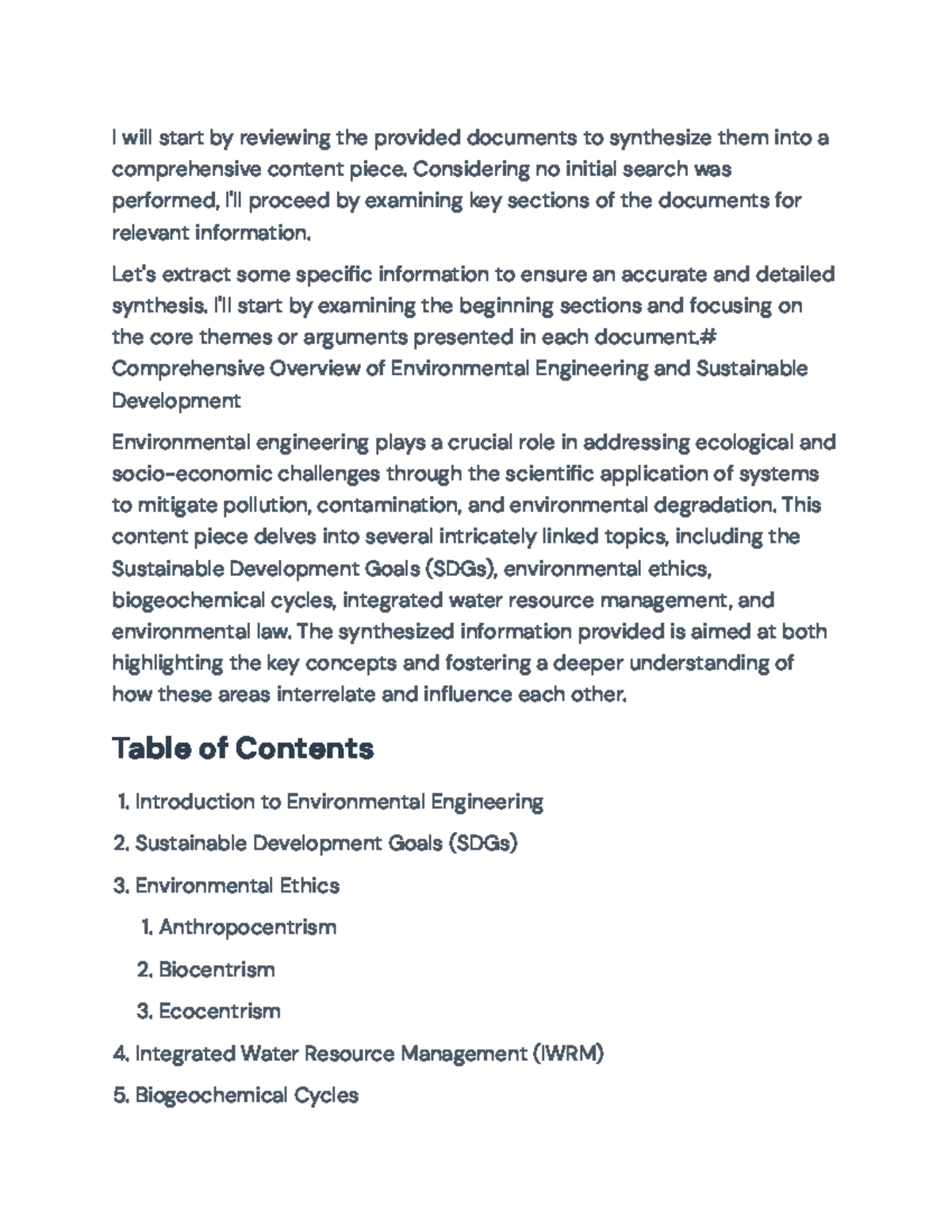 Comprehensive Overview of Environmental Engineering & Sustainable Dev ...