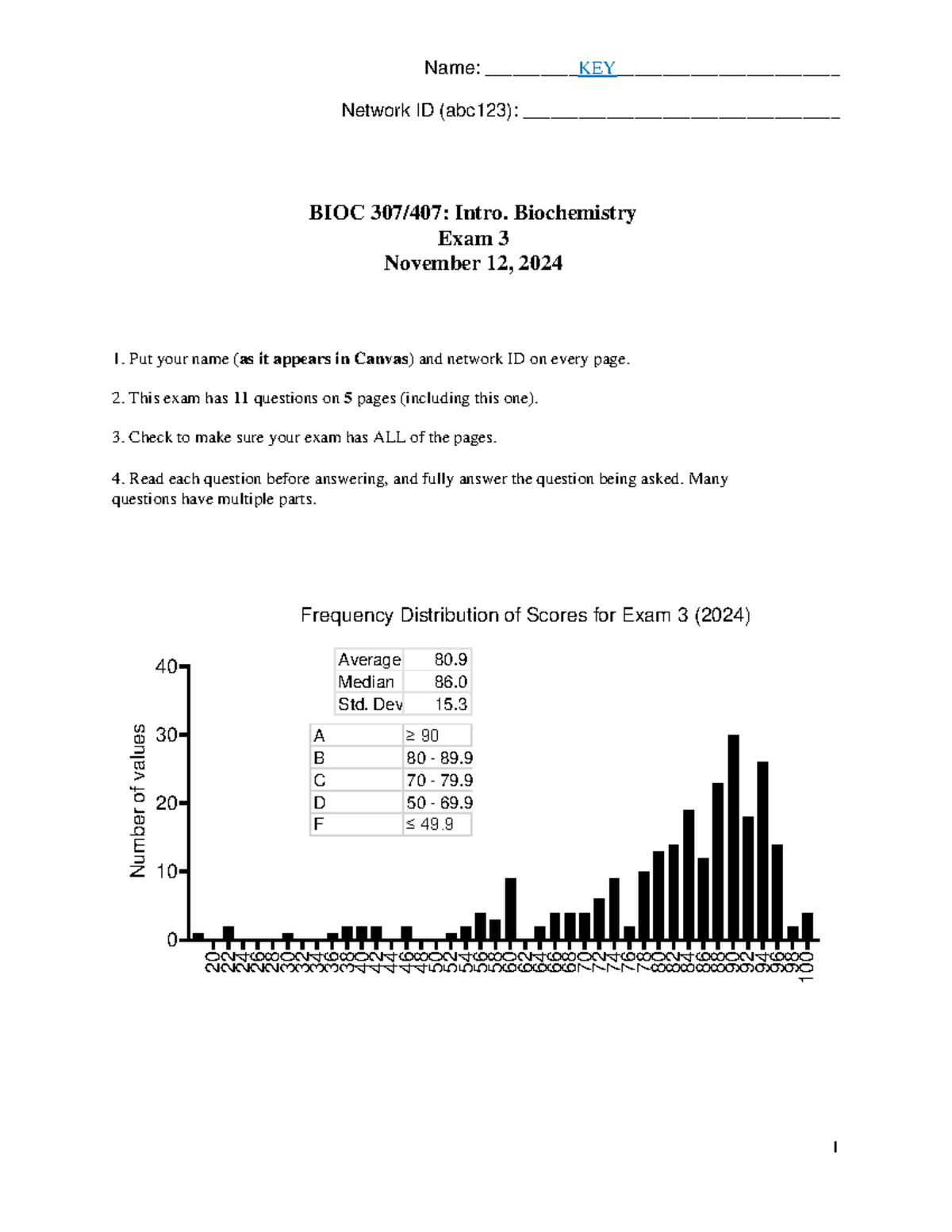 BIOC 307 Exam 3 Study Guide FA2024 - Studocu