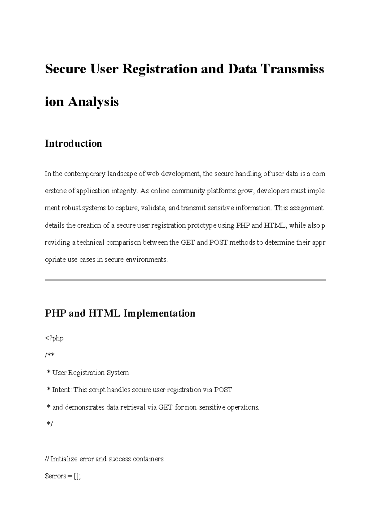 Secure User Registration & Data Transmission Analysis (Unit 4) - Studocu
