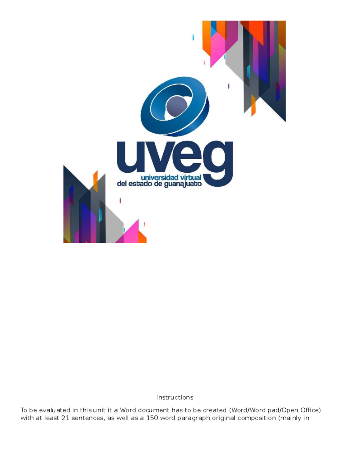 Inglés 101: Future Tense Assignment Instructions and Guidelines - Studocu