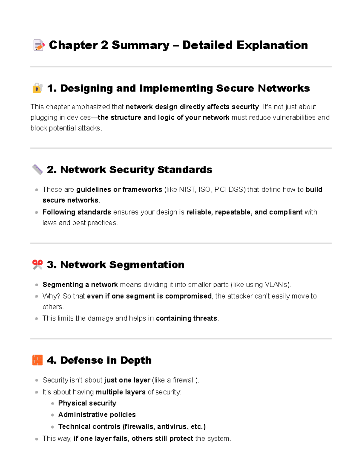 Ch-2 Summary: Designing & Implementing Secure Networks Explained - Studocu