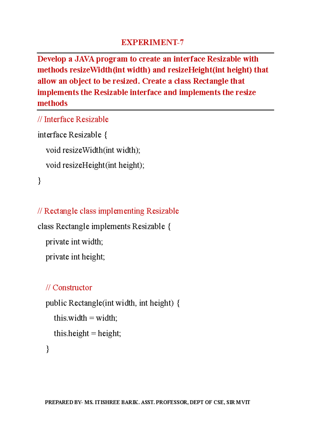 JAVA LAB [Experiment 7 & 8]: Resizable Interface & Inner Class ...