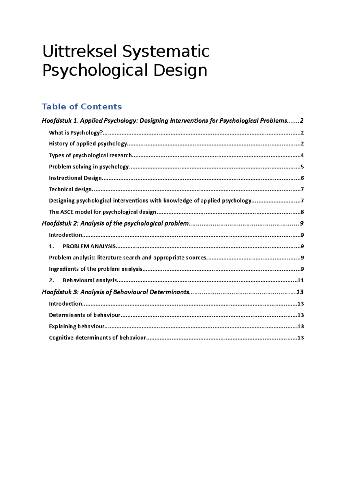 Systematic Psychological Design Overview: Applied Psychology ...