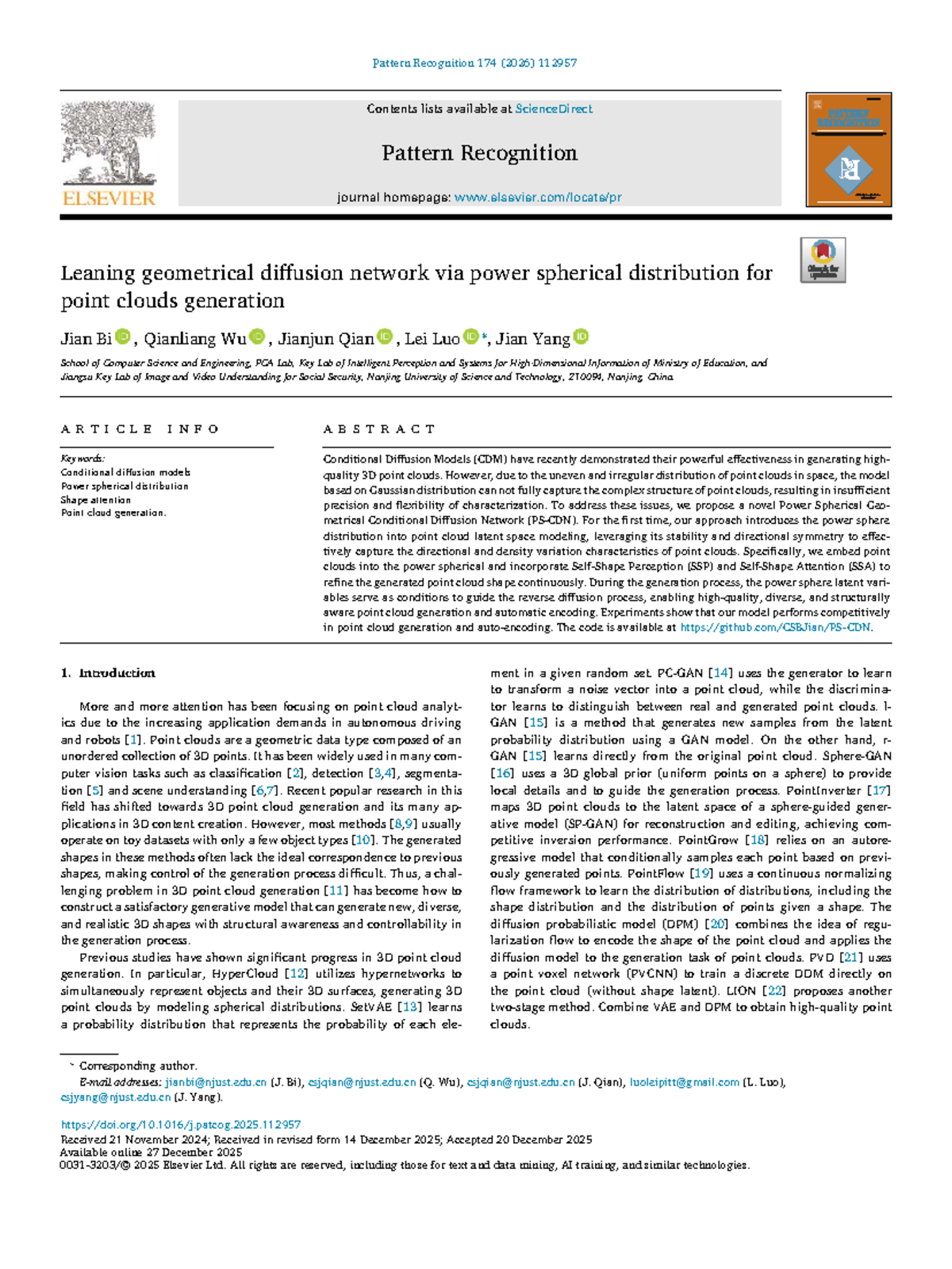 Power Spherical Distribution in Conditional Diffusion for 3D Point ...