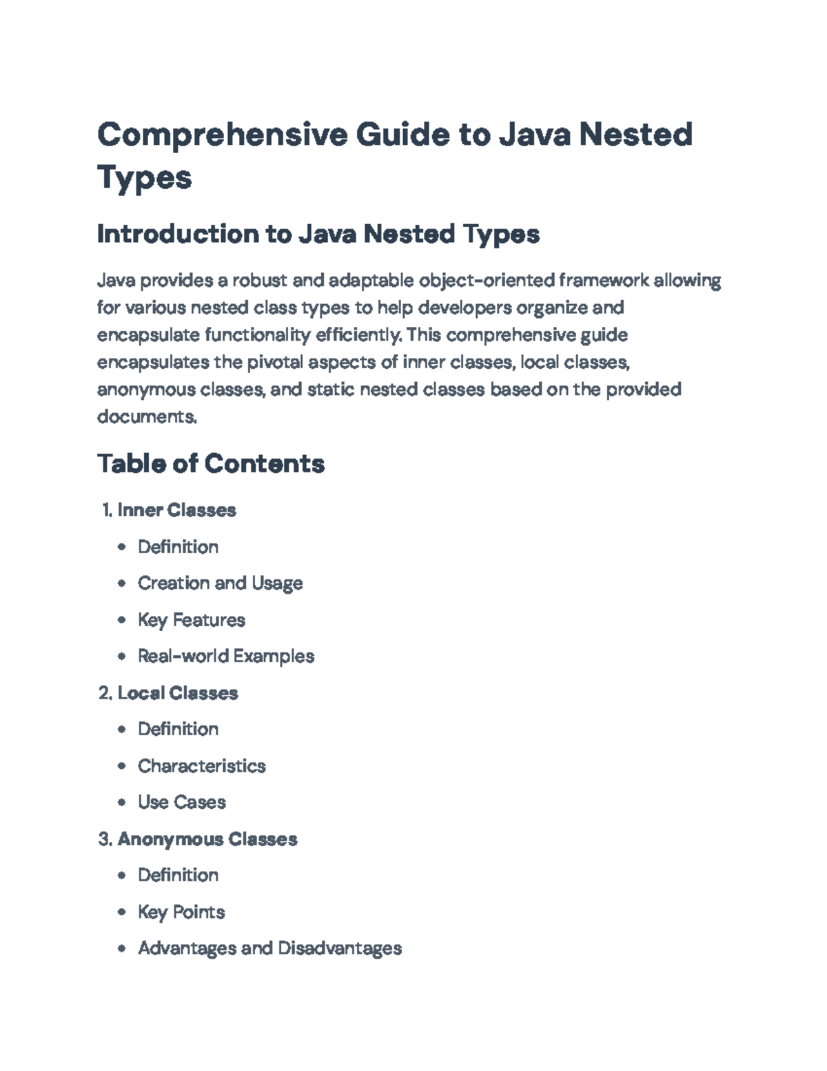 Comprehensive Guide to Java Nested Types: Inner, Local, Anonymous ...