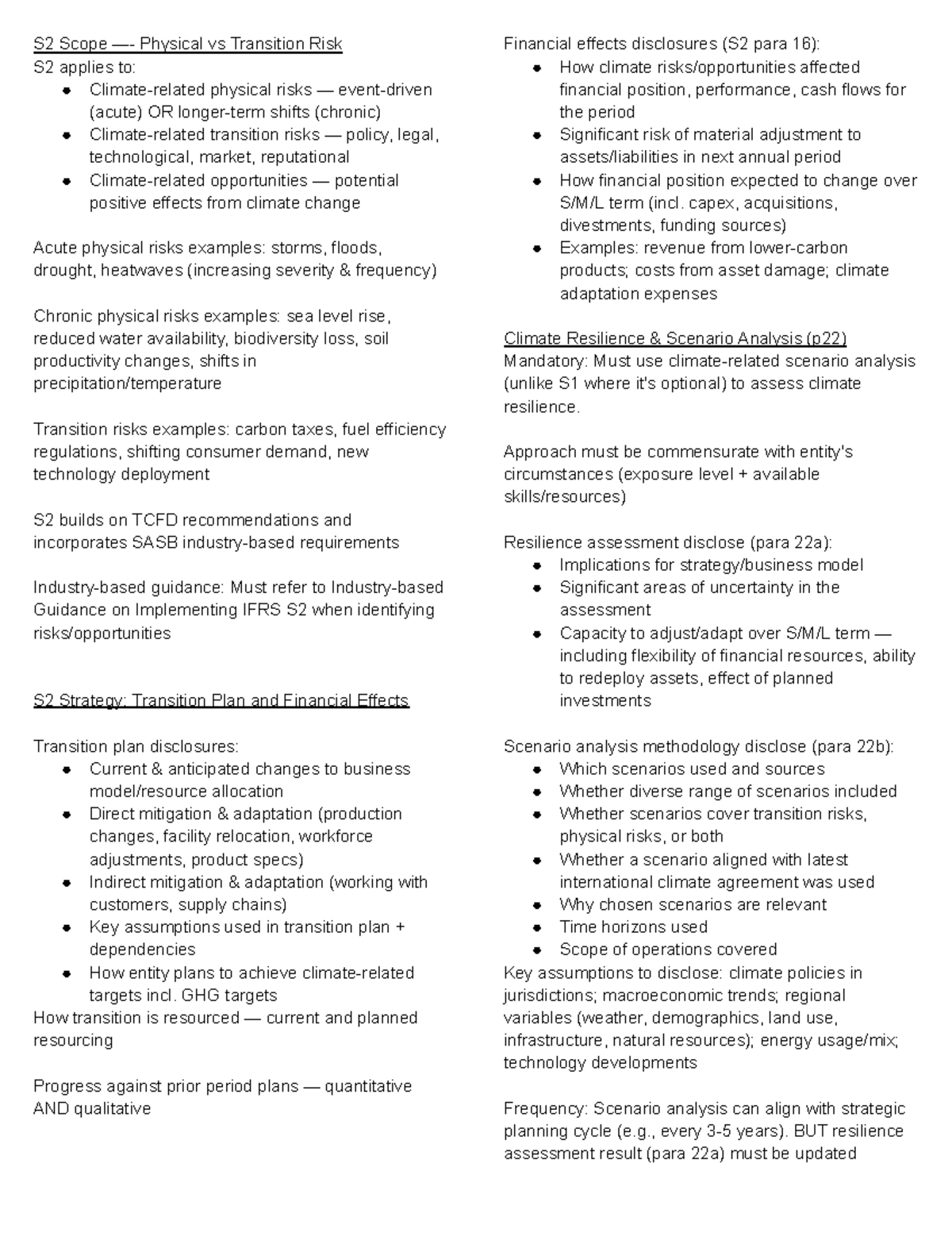 S2 Physical and Transition Risk Analysis: IFRS Guidance Notes - Studocu