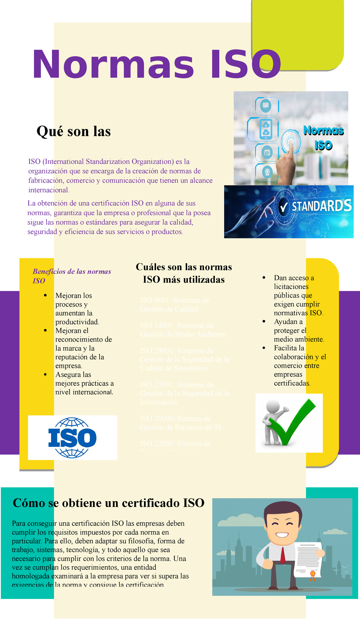 Infografia - Beneficios de las normas ISO Mejoran los procesos y ...